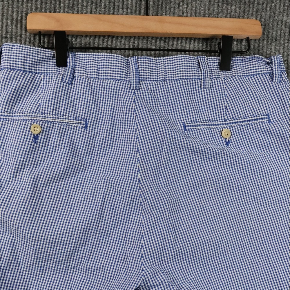 Polo Ralph Lauren Prospect Shorts Mens Size 34 Blue Gingham Seersucker Check Y2K - Picture 4 of 11